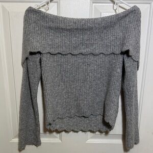 Celebrity Pink Heather Gray Off-Shoulder Sweater